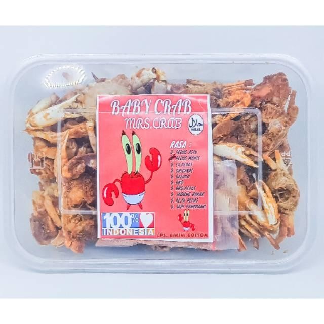 

baby crab crispy kemasan box 150gr rasa jagung bakar cemilan keripik kepiting cemilan seafood