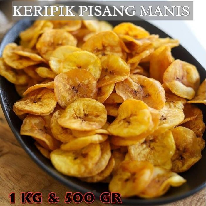

Keripik Pisang Manis 1 Kg & 500 Gram - Kripik Pisang Manis Gula Gurih Renyah - Cemilan Camilan