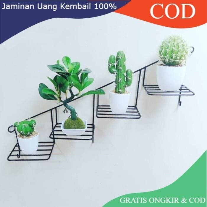Rak Bunga Besi Tempel Dinding / rak pot dinding anak tangga / rak pot tanaman / rak bunga