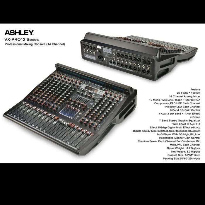 mixer ashley vx 12pro 12 channel bluetooth Ashley VX12PRO