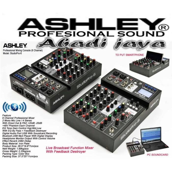 mixer ashley studio pro 6 studiopro6 studio pro6