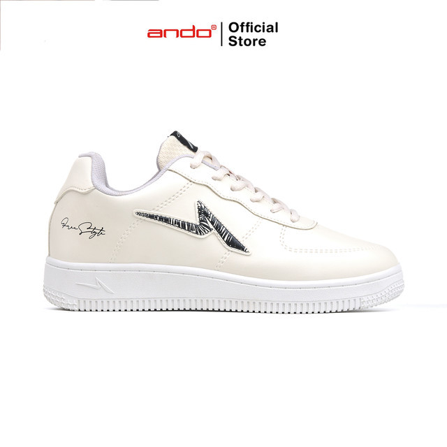 Ando Official Sepatu Sneakers Curtiz Duo Pria Dewasa - Ivory/Hitam