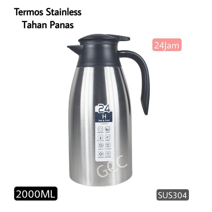 Water Jug Double Wall Stainless STeel Termos Tahan Panas Lama 2000ML