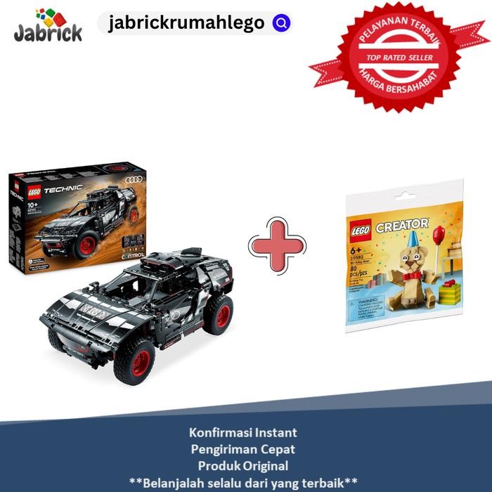 LEGO 42160 Technic Audi RS Q e-tron Remote Control Rally Car Toy Plus Bonus LEGO 30582 Birthday Bear