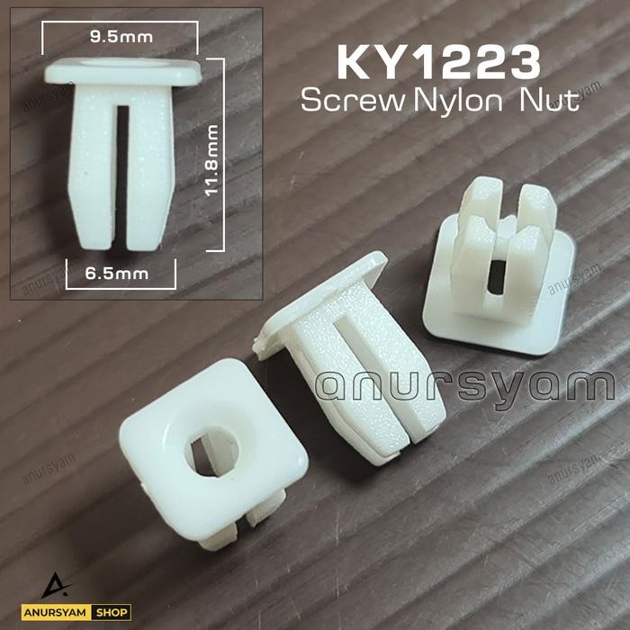 Kancing Klip Dudukan Baut Grommet Mobil KY1223 - Klip Tatakan Sekrup Mobil - Screw Nylon Nut *