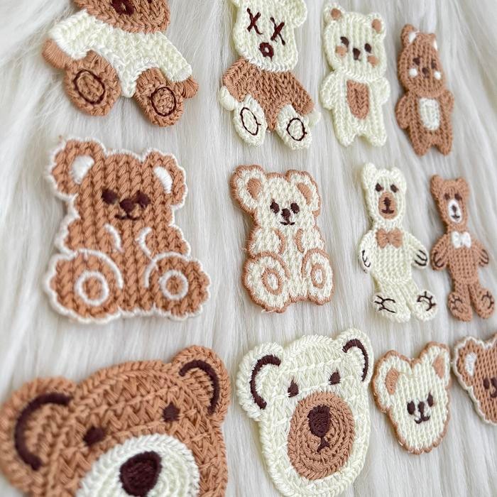 Patch bear sulam/ Patch beruang sulam/ Patch lucu/ Bordir tempel *