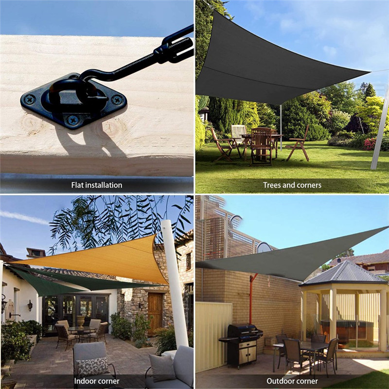 SUINE-44 Pcs Sun Shade Sail Hardware Kit For Triangle Rectangle Sun Shade Sail Installation,For