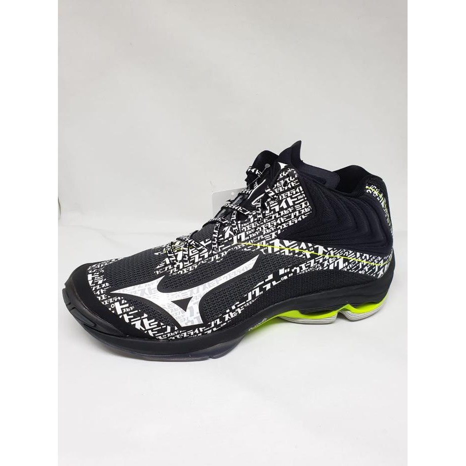 Sepatu volley mizuno original Wave Lightning Z6 Mid black white yellow
