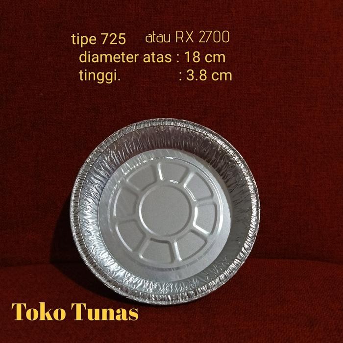 Loyang/Tray/Cup Alumunium Foil Rx 725 / RX2700 uk 18 cm (non Tutup)