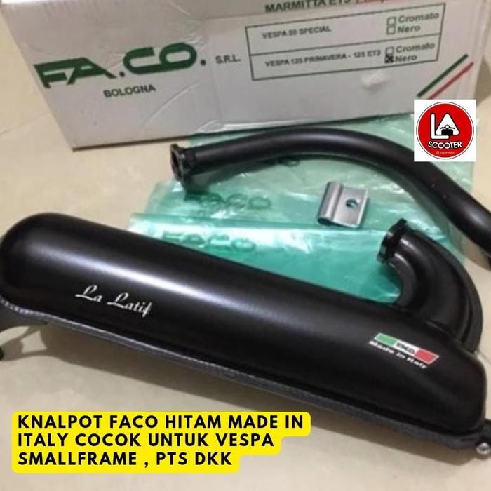 Knalpot Faco (Hitam) Utk Vespa Smallframe Pts Dkk