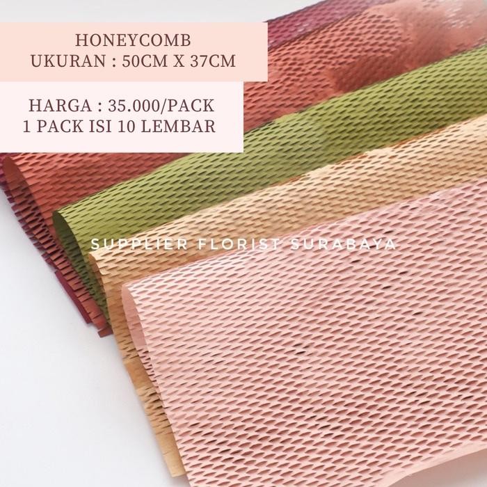 

Sale [1 Pack Isi 10 Lembar] Honeycomb Honey Comb Ukuran 50Cm X 37Cm Kertas Bunga Bolong Bolong