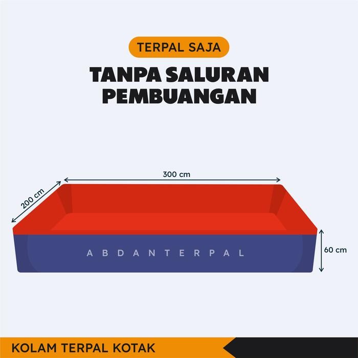 Kolam terpal ikan A15 korea 200x300x60/300x200/60/2x3x0,6/3x2x0,6