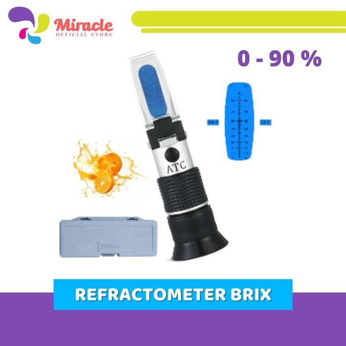 Refractometer Brix 0-90% Buah Sirup Gula Juice Madu