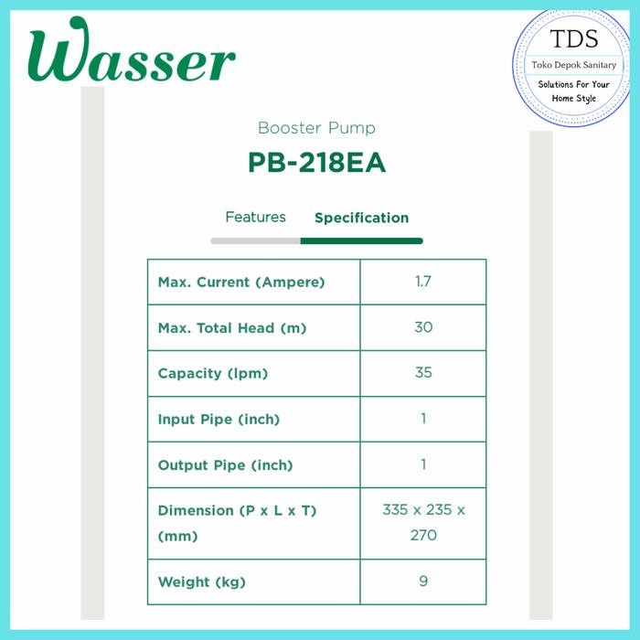 POMPA DORONG BOOSTER WASSER PB218EA PB 218 EA / BOOSTER WASSER