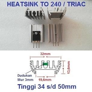 Heatsink TO 240 / TRIAC T34-50mm *