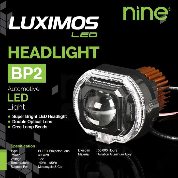 LAMPU BI-LED BILED MOTOR PROJECTOR MOTOR 9NINE LUXIMOS BP2 40 WATT SHROUD DEVIL RGB