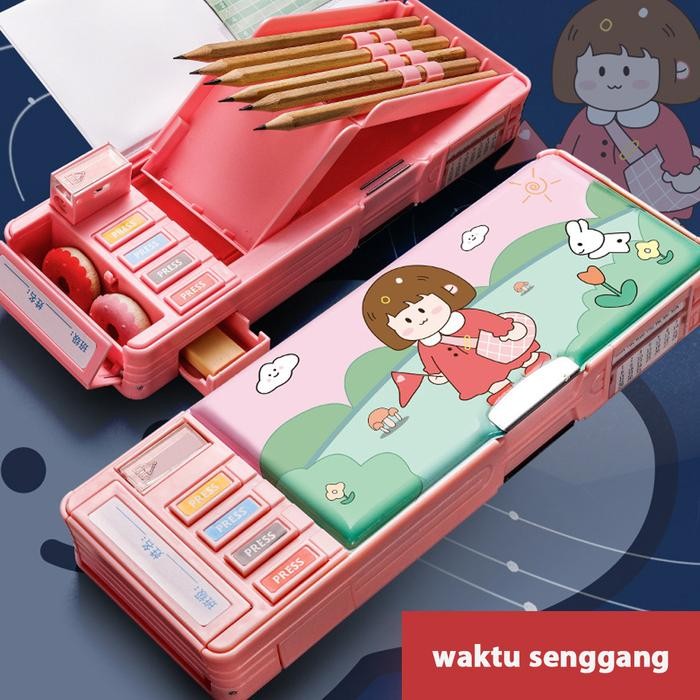 

Kotak Pensil Dengan Tombol Banyak Berfungsi Untuk Berbagai Macam / Stationary Storage With