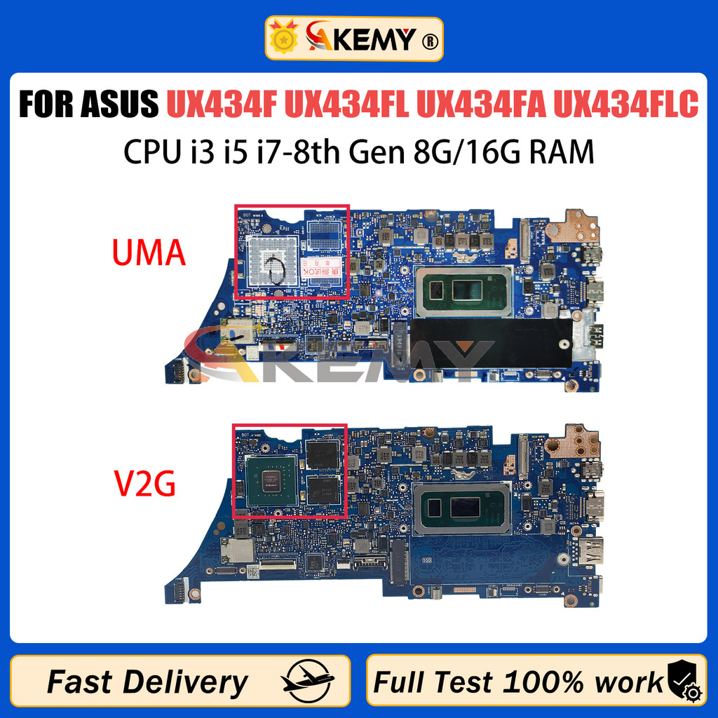 AKMEY UX434F Motherboard For ASUS UX434FL UX434FA UX334FL UX334FA UX434FLC UX463FL U4600F UX434 Main