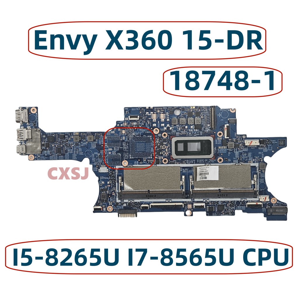 L53568-001 L53568-601 For HP Envy X360 Convertible 15-DR 15M-DR Laptop Motherboard With I5-8265U I7-