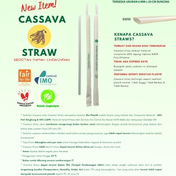 [Expert] Cassava Straw/Sedotan Cassava Runcing 6mmx20cm Wrap Paper