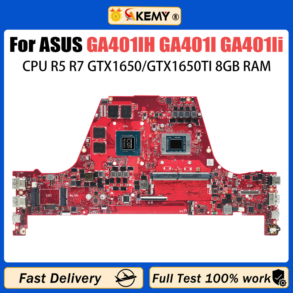 AKEMY GA401I Mainboard For Asus ROG Zephyrus G14 GA401IH GA401Ii Laptop Motherboard With R5 R7 CPU 8