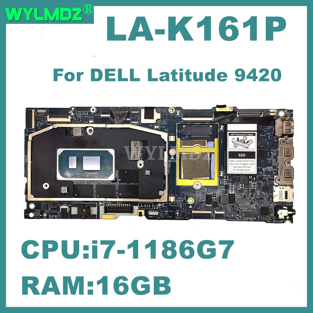 LA-K161P Laptop Motherboard For DELL Latitude 9420 Notebook Mainboard With i7-1185G7 CPU 16G  90 Day