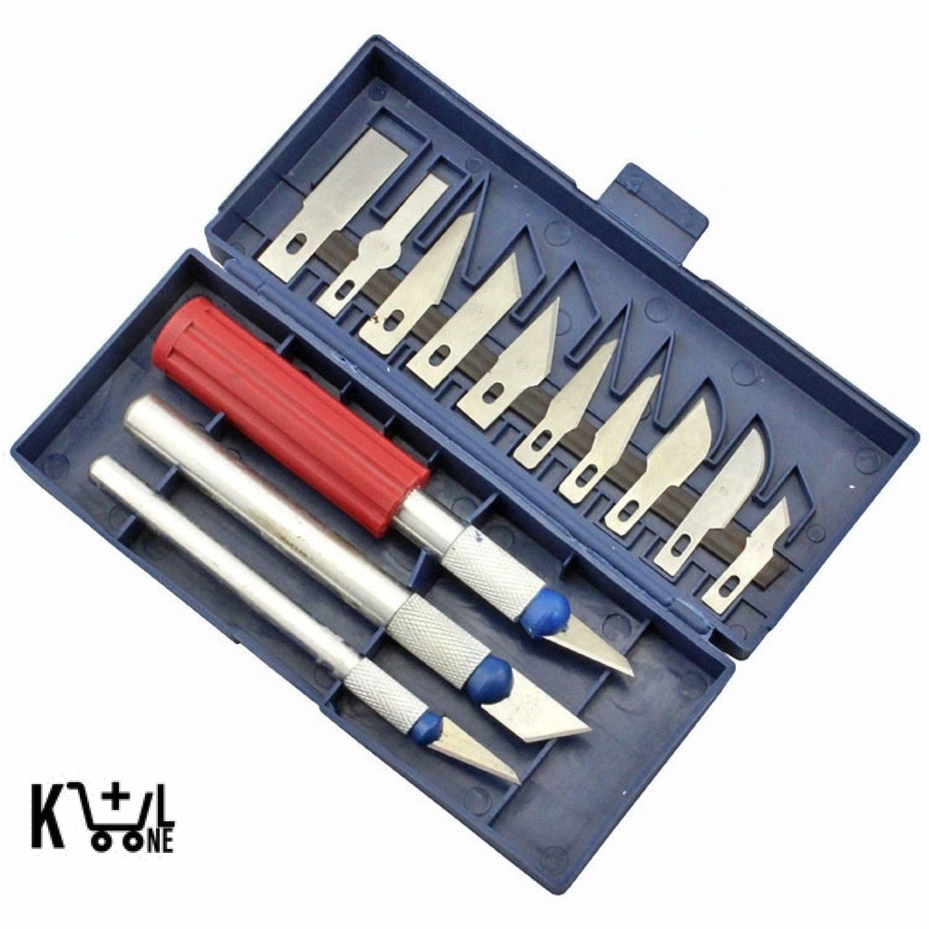 

New KNIFEZER Set Pisau Ukir Seni 13 in 1 Crafting Knife 3 Handle - A-003 Promo Murah