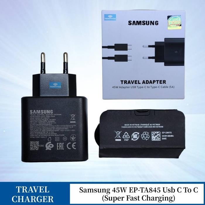 Travel Charger Samsung Super Fast Charging 45W EP-TA845 Type C Galaxy