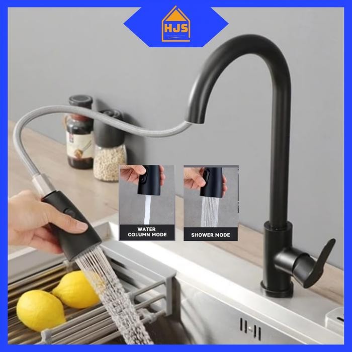 [HJS] Kran angsa tarik / Kran cuci piring fleksibel bisa ditarik  air panas dingin  Kran Sink