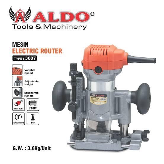 Bagus Profil Router Aldo 3607 Hand Trimmer Tangan 1/4" Aldo