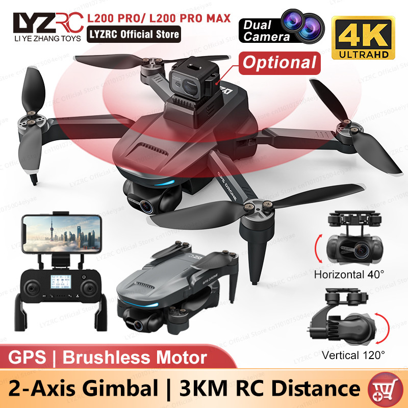 IMPORT LYZRC L200 PRO/PRO MAX 2-Axis Gimbal Drone GPS Brushless Motor 4K HD Profesional FPV