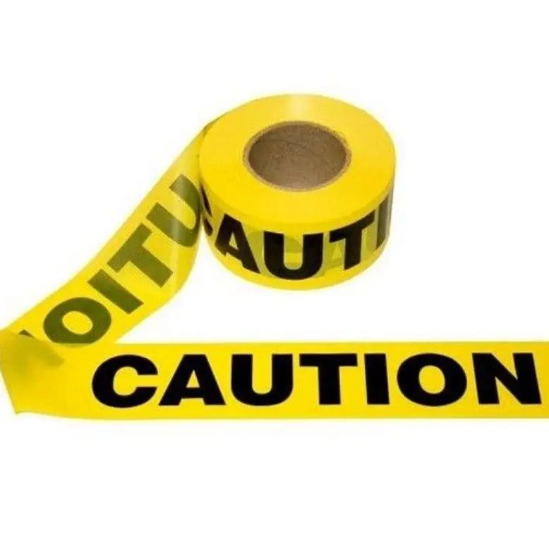

Danger Caution Warning Isolation PE Traffic Warning Tape with Yellow Background and Black Lettering