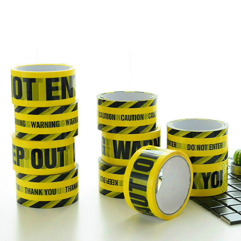 

1/Roll 48mmx25m Warning Tapes Yellow Black Caution Keep Out Sign Barrier Safety Reminder Sticker For