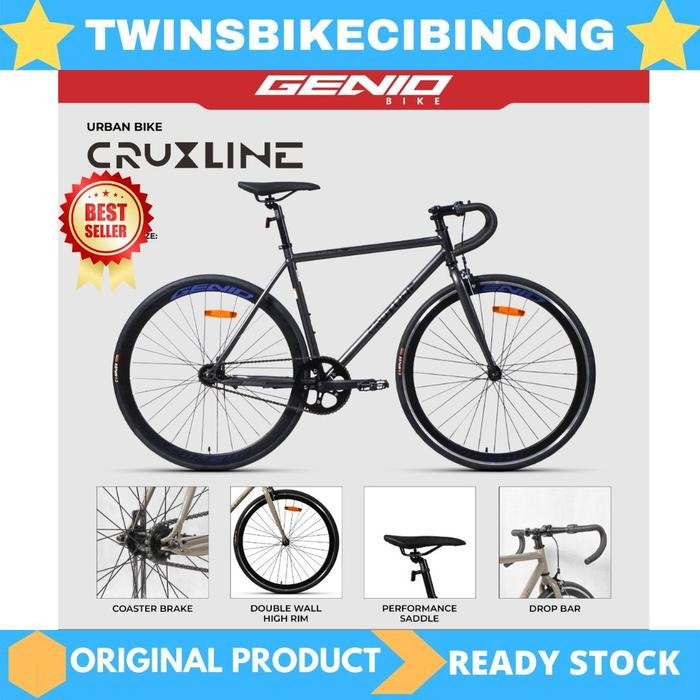 Sepeda Fixie Genio Cruxline 700C Stang Balap