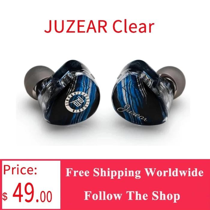 JUZEAR Clear 10mm LCP 1DD HiFi IEMs Dynamic In Ear Earphone DJ