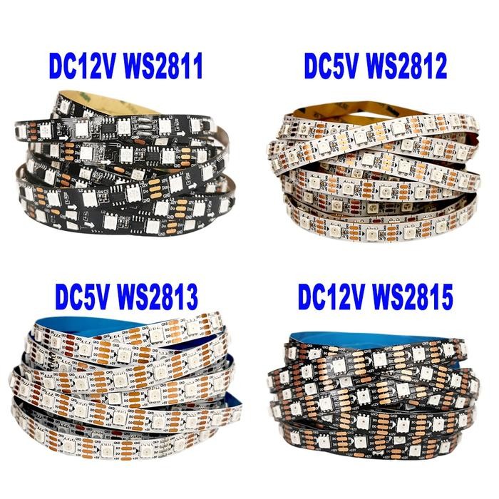 1m 4m 5m DC5V WS2812 WS2813 DC12V WS2811 WS2815 Led Strip