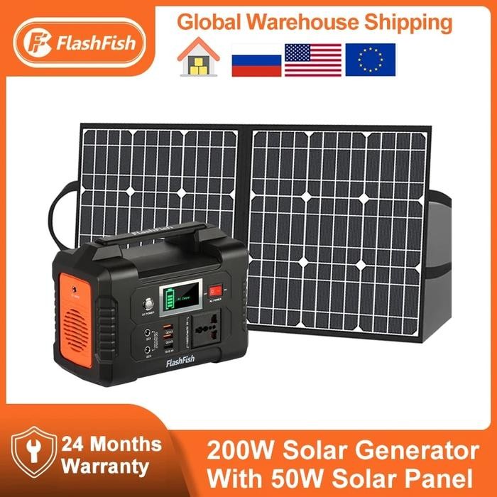 Flashfish 200W Portable Power Station 151WH Solar Generator with