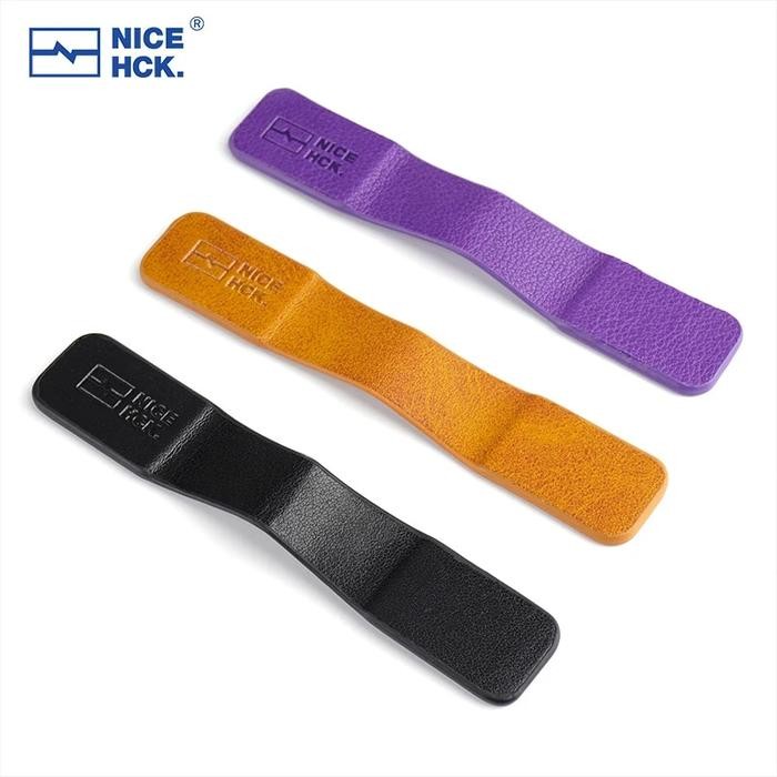 NiceHCK Cable Winder Magnetic Suction Dual-sided Genuine Leather Data
