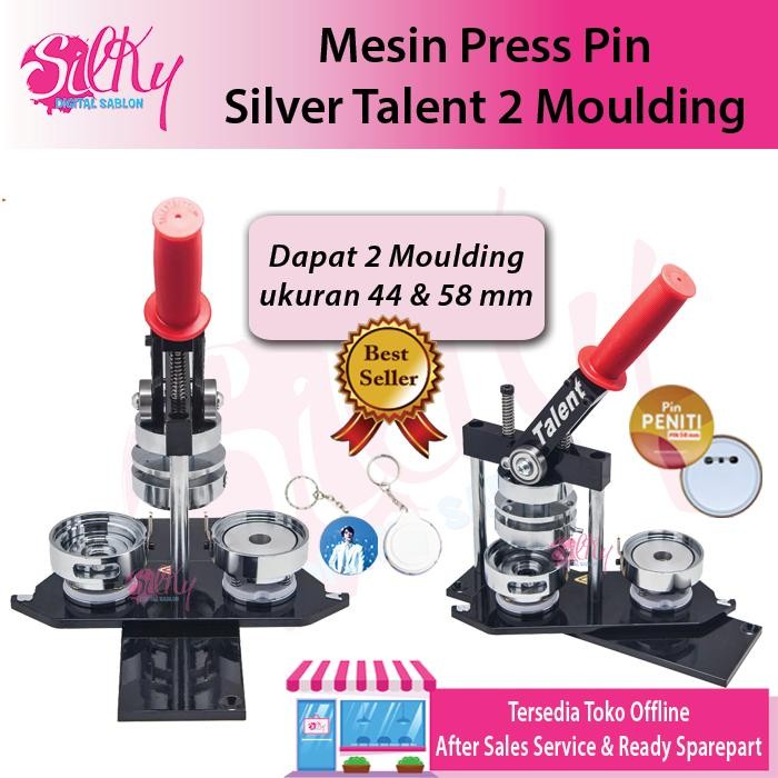 Banyak Dicari Mesin Press Pin Silver Talent 2 Moulding (58 & 44Mm) / Mesin Cetak Pin 2 Ukuran 58Mm &
