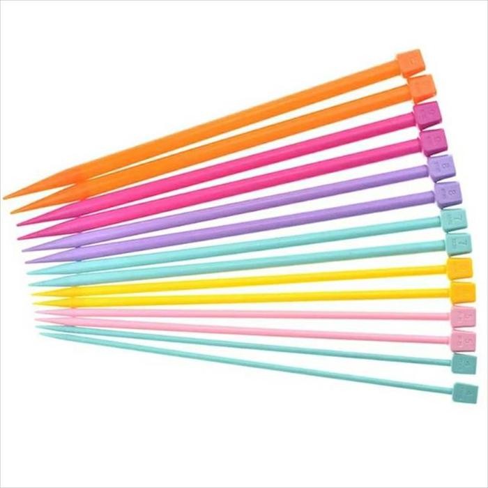 

breien breypen knitting needle plastik colorfull/ jarum knit plastik 1set 7 pasang 25cm