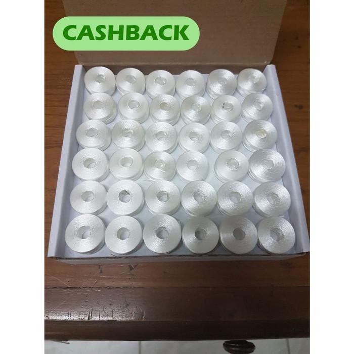 

Prewound Bobbin Bordir Spull Jadi Per Dus 150D/1 Polyester Filamen Putih 4320 Pcs Praktis Efisien