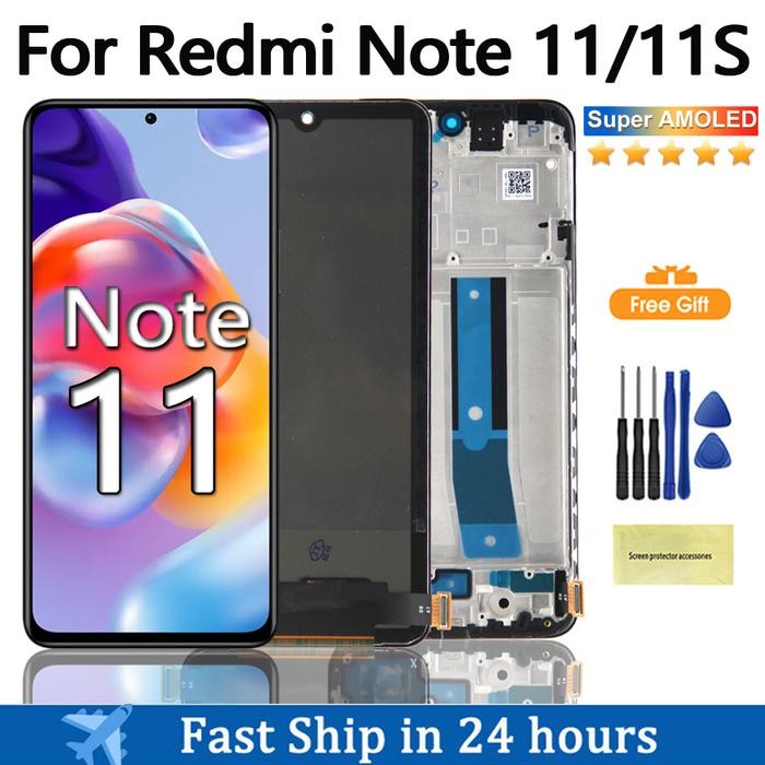 6.43''AMOLED Display For Xiaomi Redmi Note 11 LCD Display Touch Screen Digitizer Assembly For Redmi 