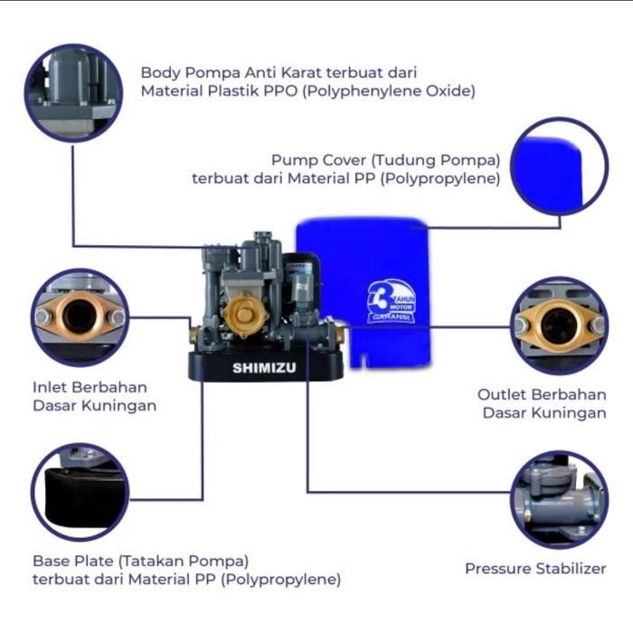 Promo Pompa Air Pendorong Booster Pompa Shimizu Plw-300 Bit