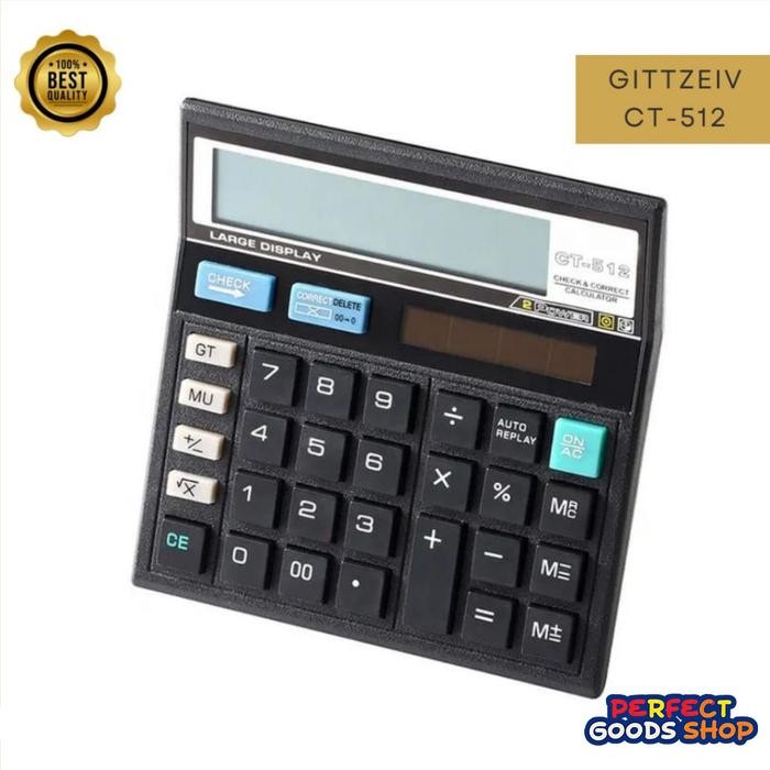 

[PGS] Kalkulator Kantor CT-512 12 Digit Bahan ABS Tahan Lama - Solar & Baterai Dual Power Cetak Logo