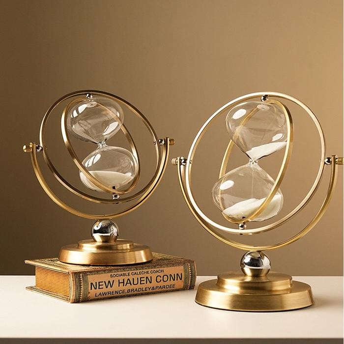 GOLD METAL HOURGLASS DECORATION / ORNAMEN NORDIC HOURGLASS / PAJANGAN
