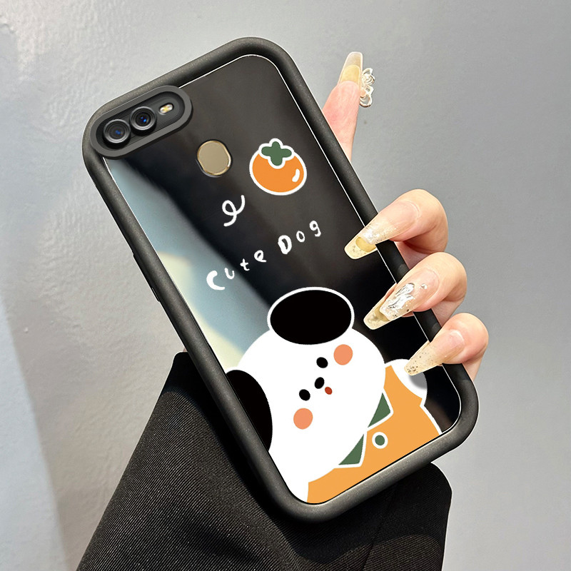 Casing Hp OPPO A7 OPPO A5s OPPO A12 OPPO A12S A11k Case Softcase Kesing Anjing dengan telinga hitam 