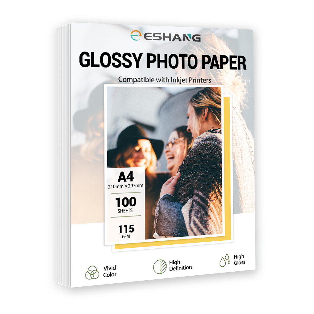 

100 Sheets A4 Glossy Single-Sided Photo Paper 115gsm for Inkjet Printing - Premium Quality Photo
