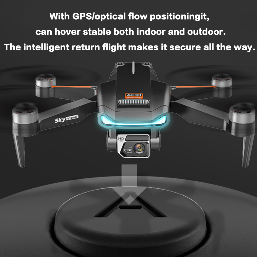 New AE10 Drone 8K Dual Camera Three-axis GPS Obstacle Avoidance EIS Anti Shaking Pan Tilt Folding