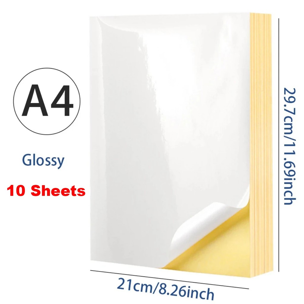 

A4 Sticky Paper Matte/Glossy White Strong Self-Adhesive Label For Laser Inkjet Copier Printer, For