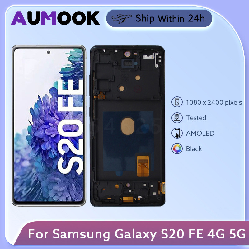 AMOLED For Samsung Galaxy S20 FE 4G 5G LCD Display Touch Screen Assembly For Samsung S20FE S20 Lite 